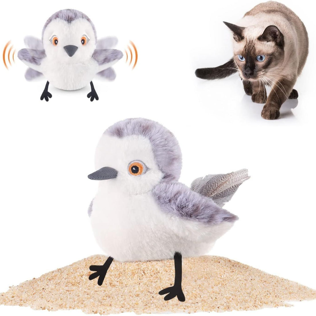 Automatic Flapping Bird Cat Toy USB Rechargeable