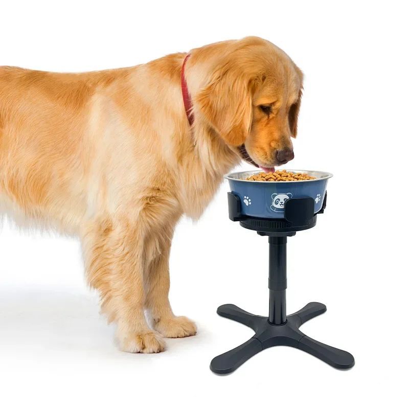 Adjustable Elevated Dog Food Bowls Stand Anti Slip