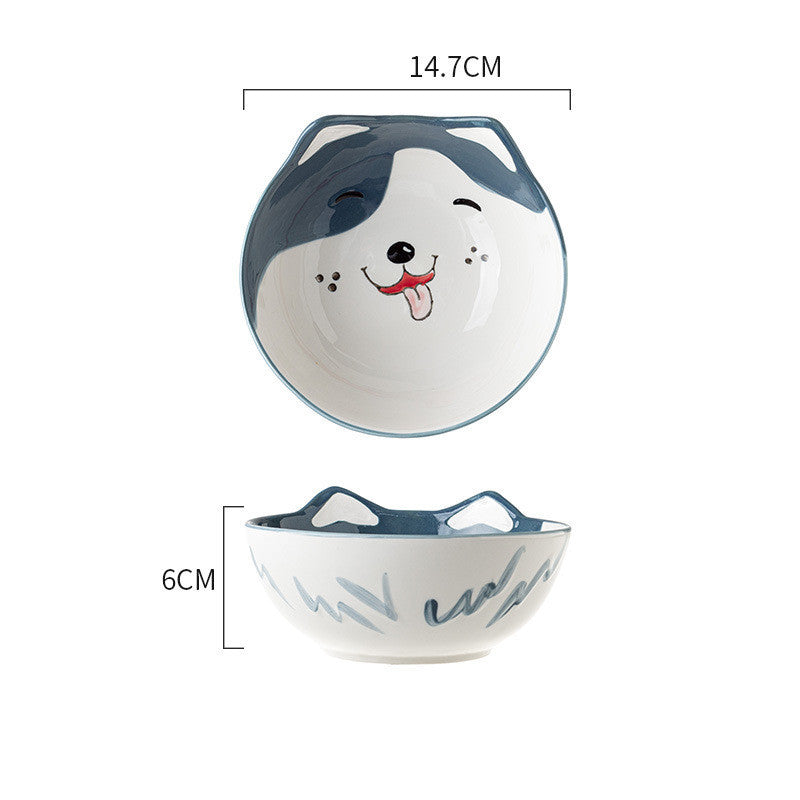 Ceramic Cat Bowl Shelf Protects The Cervical Spine