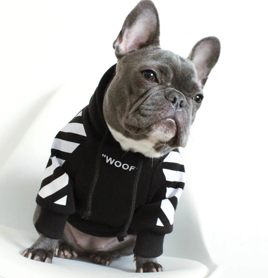 three-stripe dog sweater spoof autumn and winter sports