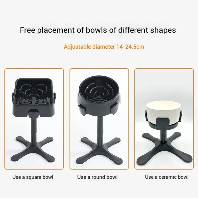Adjustable Elevated Dog Food Bowls Stand Anti Slip