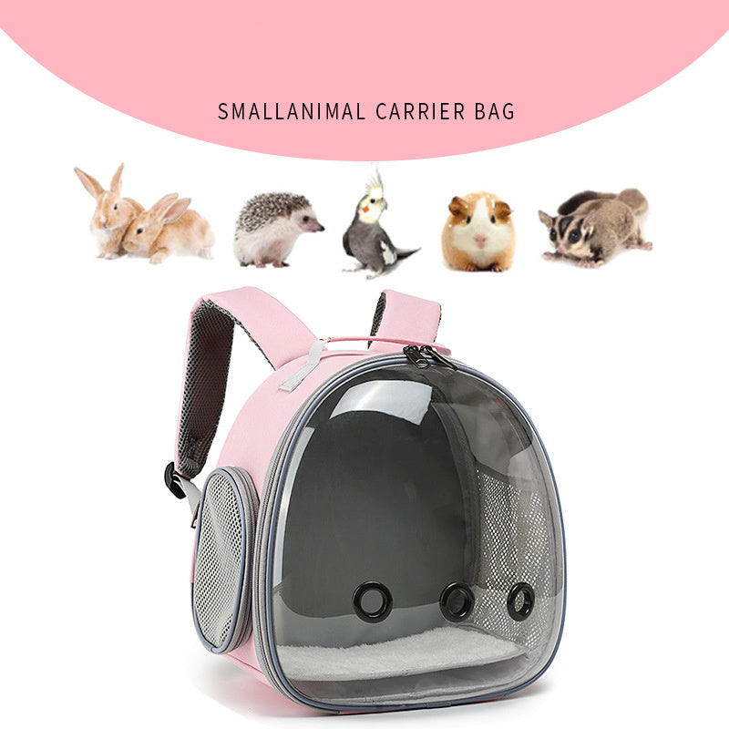 Pet Backpack Hamster Carrier Transparent Cage