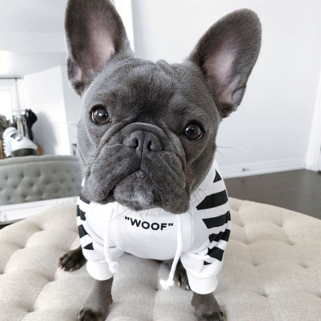 three-stripe dog sweater spoof autumn and winter sports
