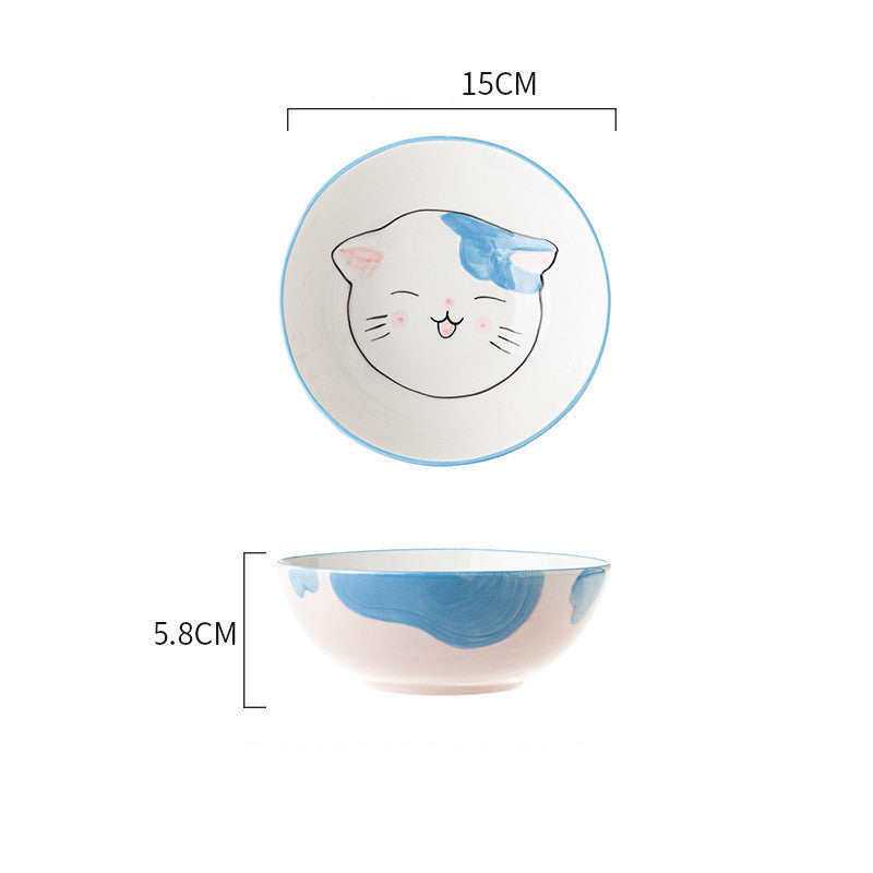 Ceramic Cat Bowl Shelf Protects The Cervical Spine