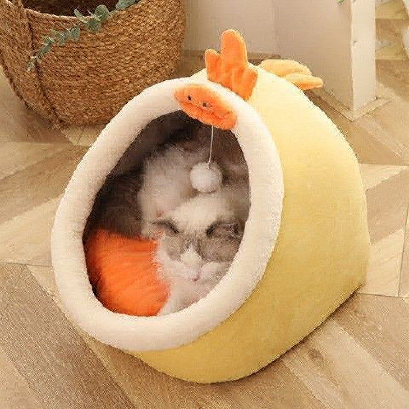 Semi-enclosed Removable And Washable Cat House
