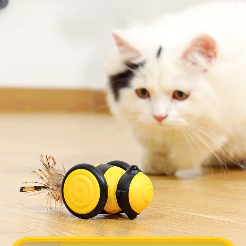 Cute Bee Running Kitten Pet Toys