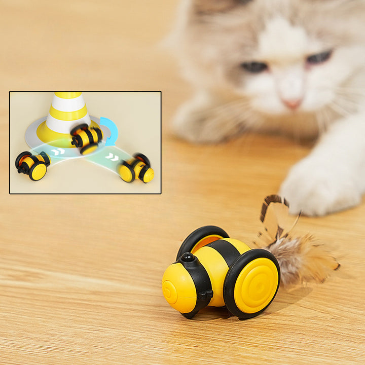 Cute Bee Running Kitten Pet Toys