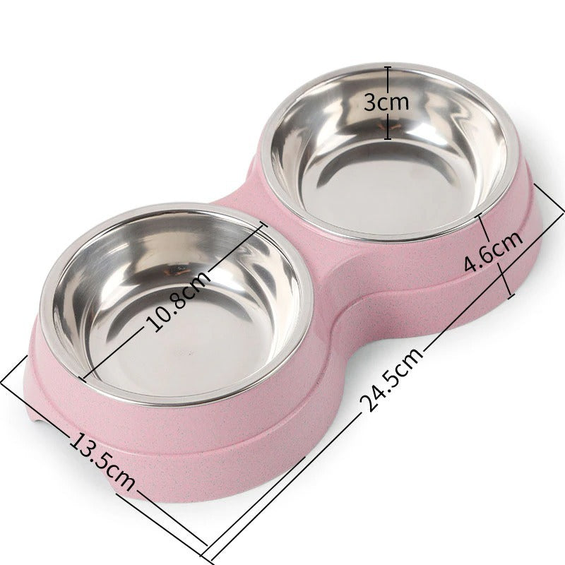 Stainless Steel Pet Drinking Dish Feeder Cat Puppy