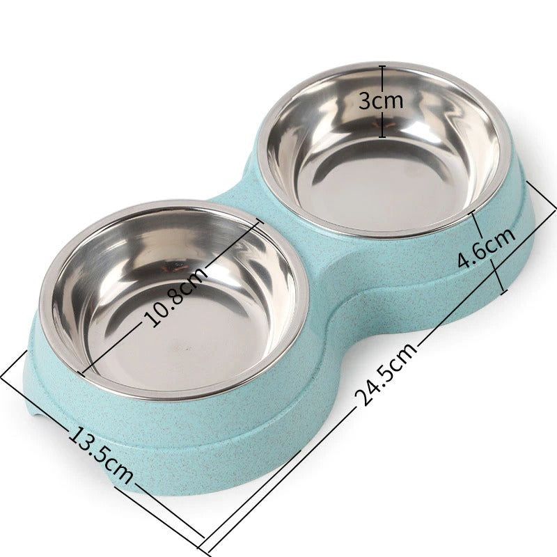 Stainless Steel Pet Drinking Dish Feeder Cat Puppy
