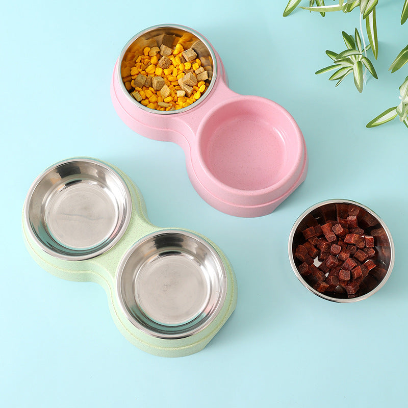 Stainless Steel Pet Drinking Dish Feeder Cat Puppy